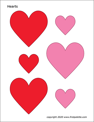printable pink hearts