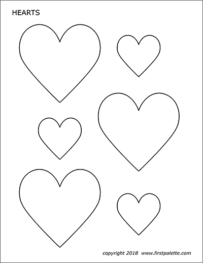 Hearts | Free Printable Templates & Coloring Pages | FirstPalette.com