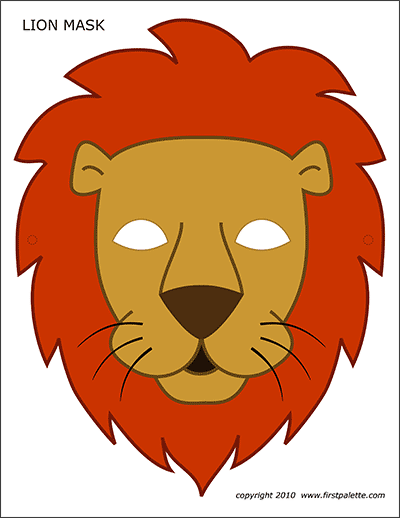 Printable Colored Lion Mask