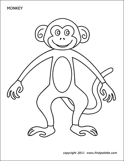 Monkey Free Printable Templates Coloring Pages FirstPalette com
