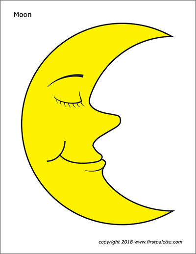 crescent moon printable coloring pages