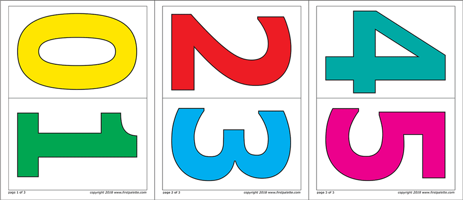 Printable Number 1 Colorful