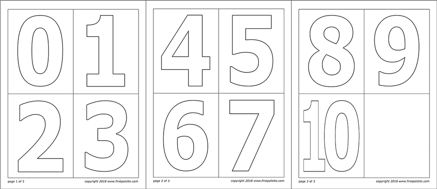 numbers free templates