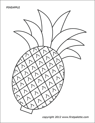 Pineapple | Free Printable Templates & Coloring Pages | FirstPalette.com