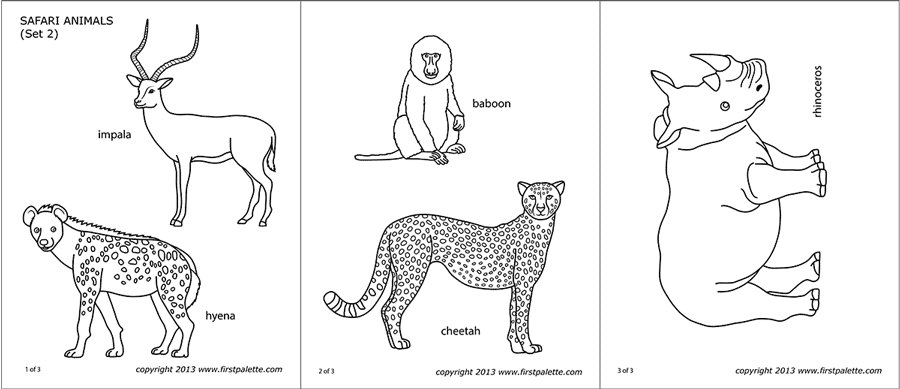Safari Or African Savanna Animals Free Printable Templates Coloring Pages Firstpalette Com