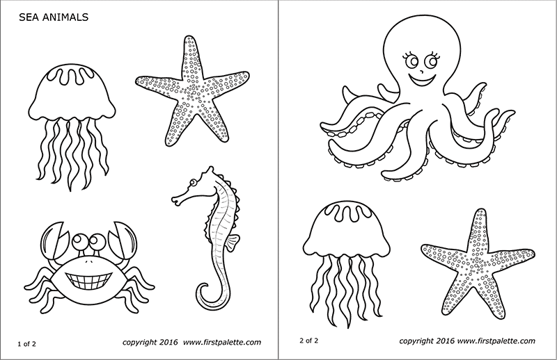 Sea Animals Free Printable Templates Coloring Pages FirstPalette com