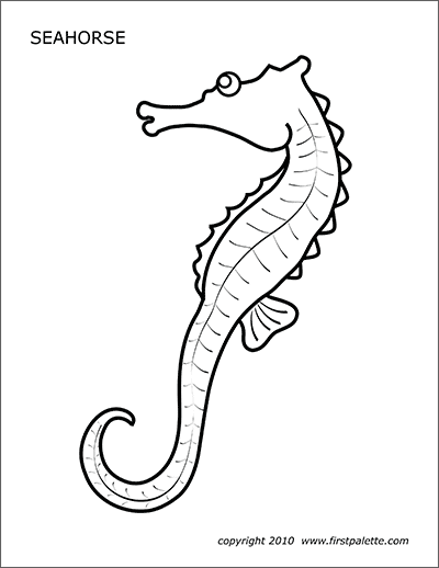 Seahorse Free Printable Templates Coloring Pages FirstPalette com