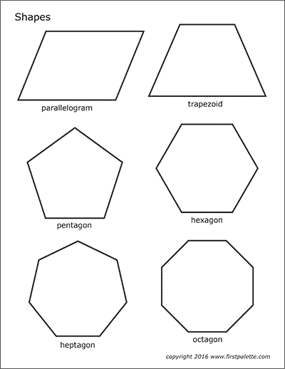 Basic Shapes | Free Printable Templates & Coloring Pages | FirstPalette.com