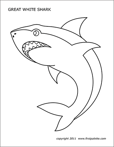 Shark Free Printable Templates Coloring Pages FirstPalette com