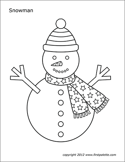 Snowman Free Printable Templates Coloring Pages Firstpalette Com