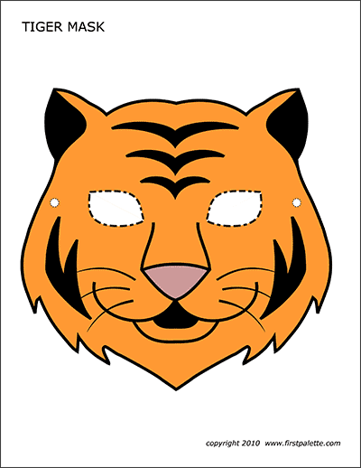 Tiger Mask Free Printable Templates & Coloring Pages | FirstPalette.com